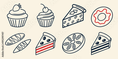 Assorted baked goods cupcakes muffins