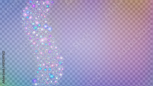 Glitter Sequins Background. Rainbow Shiny Sparkles For Carnaval And Party. Closeup Of Shimmer With Unicorn Gloss And Magic Glare. Hologram Brilliant Light.  Pink Glitter Sequins
