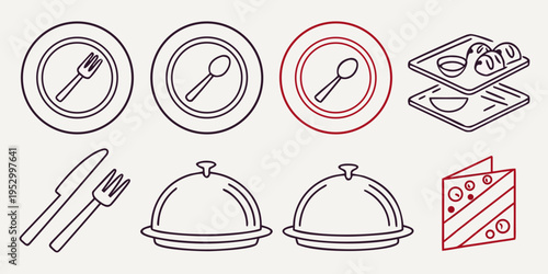 Food and dining including plates, utensils, and serving dishes fork