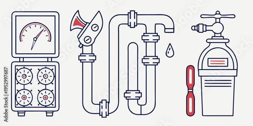 Plumbing tools and equipment pipes gauge