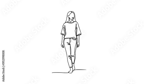 Continuous one line drawing woman minimalist line art vector illustration