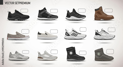 Collection of Various Sneaker Shoe Designs.
