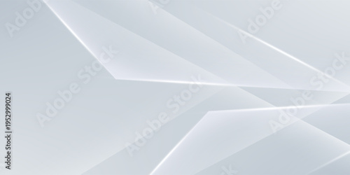 Modern abstract background in white and gray. Minimalist. Color gradient. Bright. Geometric shapes. 3D effect. Lines, stripes, triangles.