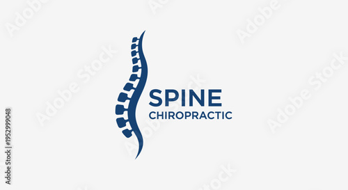 Modern chiropractic spine logo illustration concept for back health, wellness, and medical care services