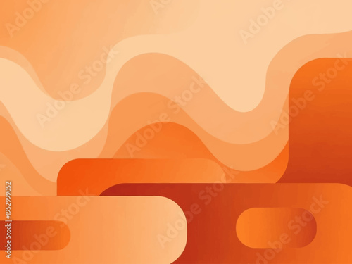 Abstract Orange Shapes and Layers Design.