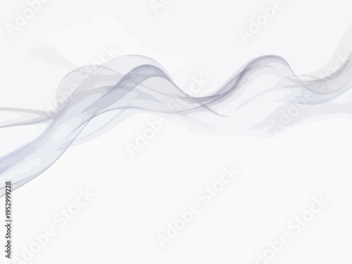 White Smoke Waves on White Background.