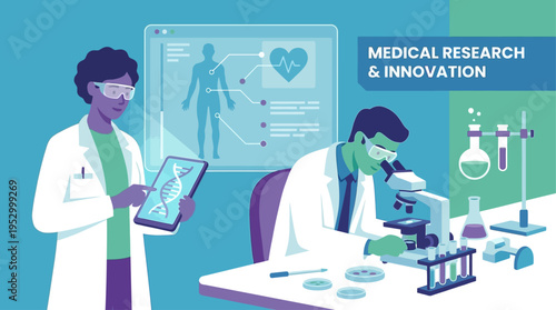 Building an Intelligent Healthcare Data & Research Ecosystem Scientists analyze digital health data and conduct lab research, driving medical innovation for future solutions