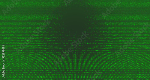 The Binary Void - Fractal Data Distribution and Cybersecurity Perimeter Background. Perspective.