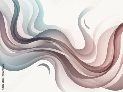 Abstract Wavy Lines in Soft Pastel Colors.