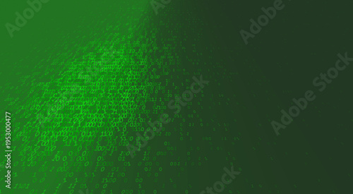 Lateral Data Drift - Binary Gradient and Floating Digital Cipher. Perspective.