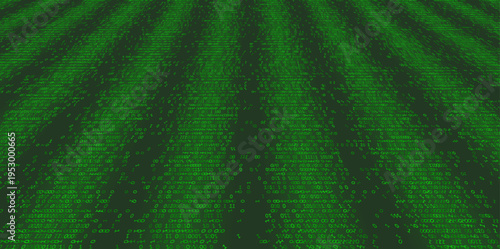 Structured Digital Logic - Binary Code Columns on Data Matrix. Perspective.