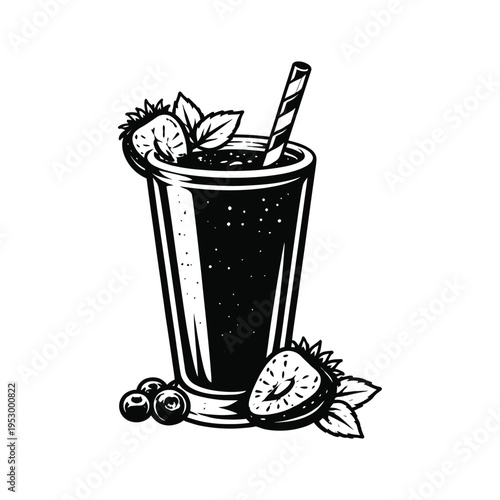 Classic smoothie with fruity garnishes