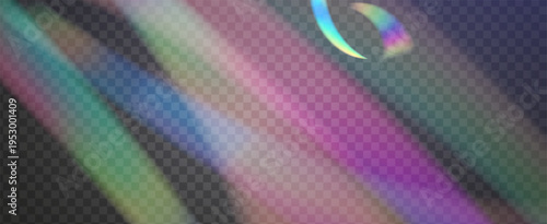 Rainbow Light Leak Prism. Iridescent Prism Background.  Spectrum Shine And Camera Beam With A Color Burst And Gem-like Sparkle. Crystal  Light Leak Effect.