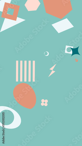 Abstract Geometric Pattern on Teal Background