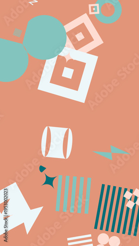 Geometric Shapes on Peach Background