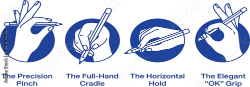 Vector hand drawn gesture, doodle sketchy illustration, hand holding pencil, graphic designer job concept, creative class, creative ideas