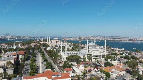 Wallpaper Mural Cinematic aerial shot of historic Faith District in Istanbul, Turkey Torontodigital.ca