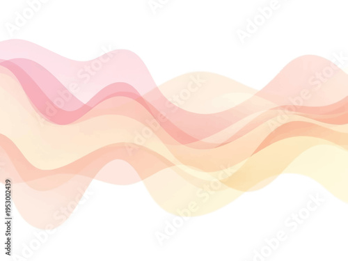 Soft Pink Peach Yellow Abstract Waves.
