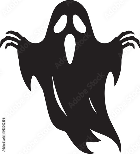 Wailing Sheet Ghost Silhouette With Bone Fingers