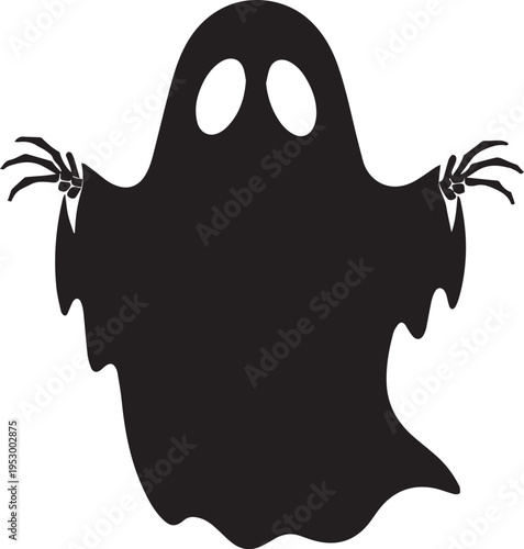 Classic Sheet Ghost Silhouette With Open Mouth