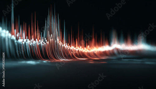 Abstract Sound Wave Visualization with Futuristic Audio Signal Lines
