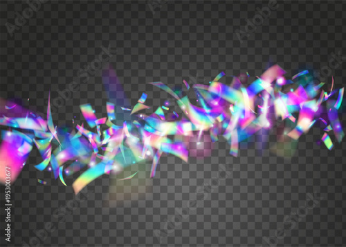 Anniversary Confetti. Pink Laser Background. Retro Christmas Illustration. Glare Sparkle. Unicorn Paper. Hologram Glitter. Isolated Design. Party Burst. Blue Anniversary Confetti