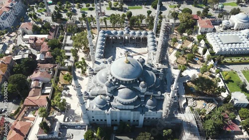 Wallpaper Mural Cinematic aerial shot of historic Faith District in Istanbul, Turkey Torontodigital.ca