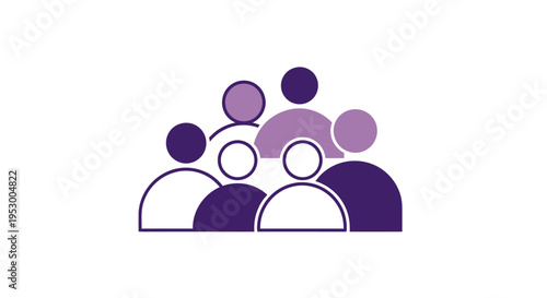 A stylized illustration depicting a diverse group of abstract people icons, representing community, network, and social connection.