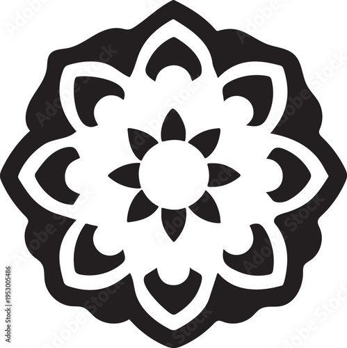 Symmetrical geometric mandala vector image