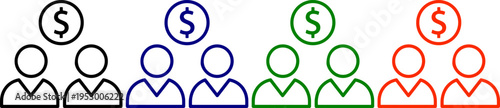 Money people icons for finance and business symbol set vector