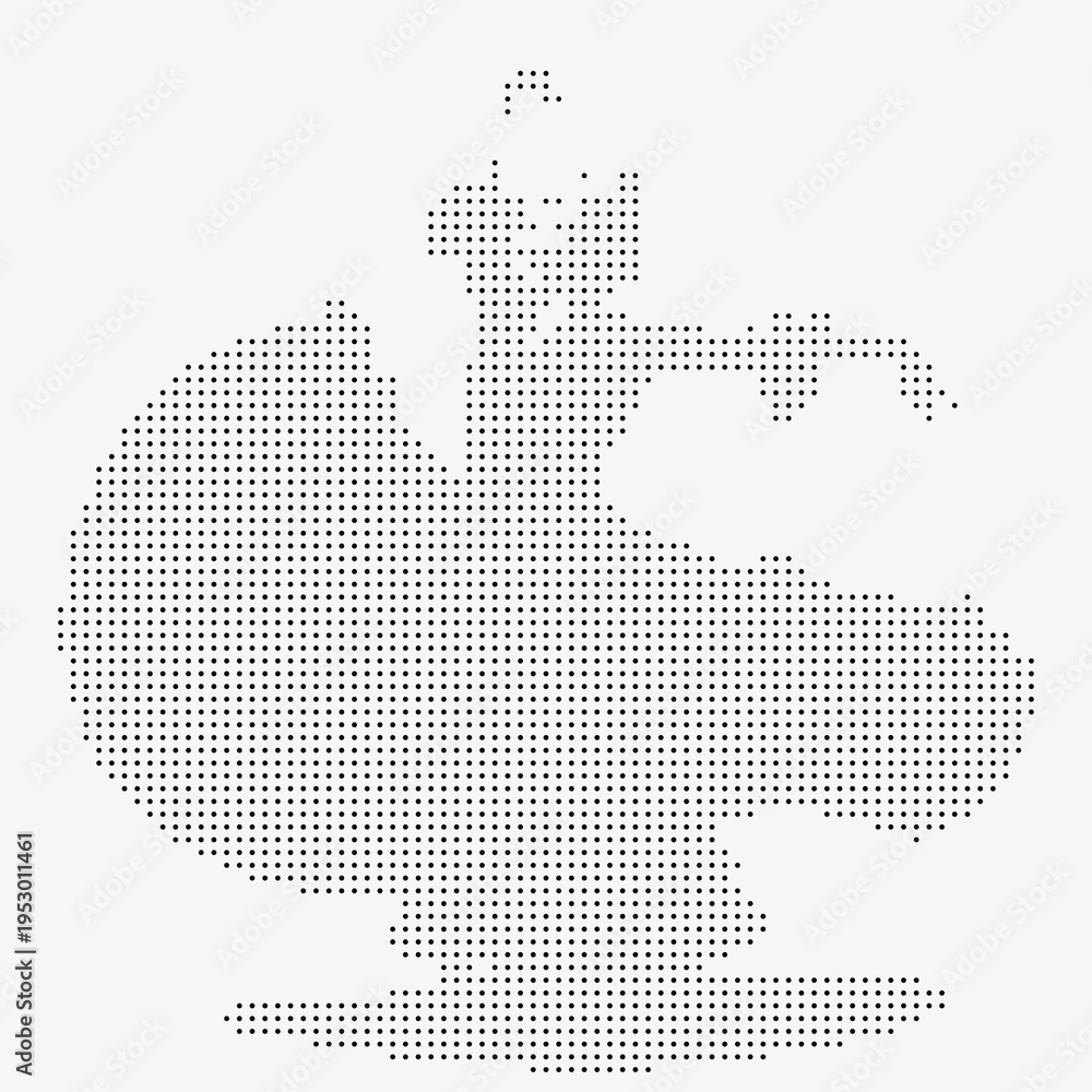 Obraz premium Flamenco Dancer Halftone Dither Pixelated Bitmap Dotted Abstract Pattern Texture Graphic Element