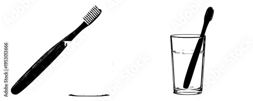 Bamboo Toothbrush in Glass Tumbler - Clean Living