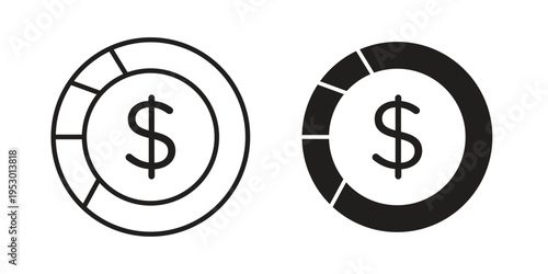 Asset allocation icon set concept vector graphics for web UI