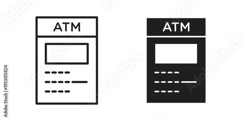 Atm icon set concept vector graphics for web UI