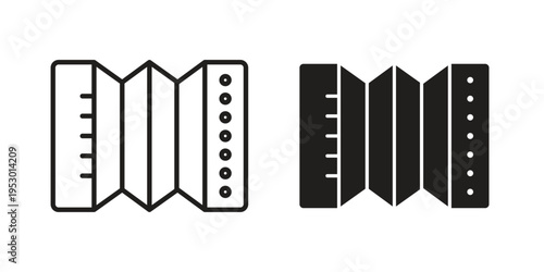 Bandoneon instruments icon set concept vector graphics for web UI