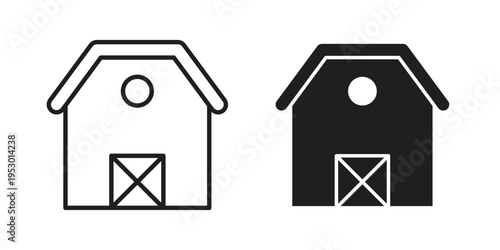 Barn icon set concept vector graphics for web UI