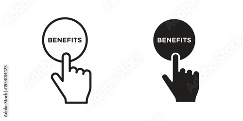 benefits icon set concept vector graphics for web UI