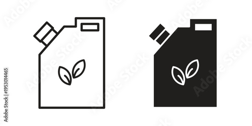 Biofuel canister icon set concept vector graphics for web UI