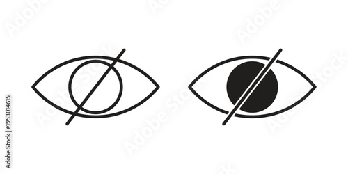 Blindness icon set concept vector graphics for web UI