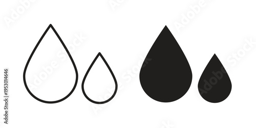 Blood drops icon set concept vector graphics for web UI
