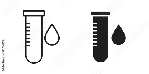 Blood test icon set concept vector graphics for web UI