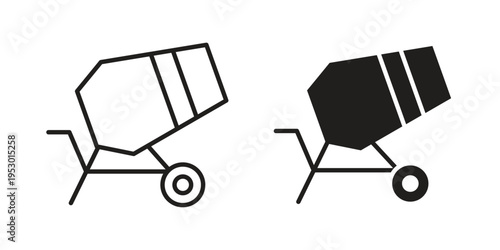 cement mixers icon set concept vector graphics for web UI