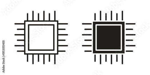 Chip icon set concept vector graphics for web UI