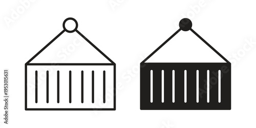 Container icon set concept vector graphics for web UI