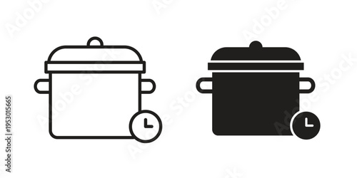 Cooking time icon set concept vector graphics for web UI