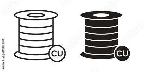 Copper icon set concept vector graphics for web UI