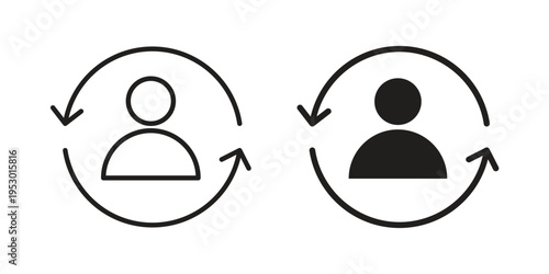 Customer retention icon set concept vector graphics for web UI