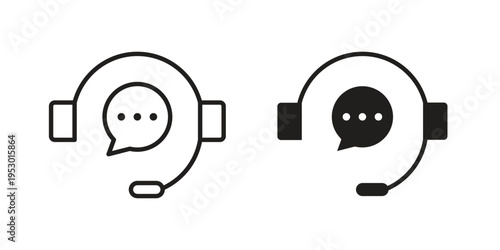 Customer support icon set concept vector graphics for web UI