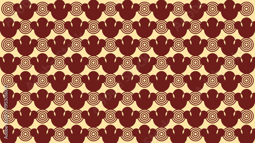 Retro Floral Pattern in Brown and Beige