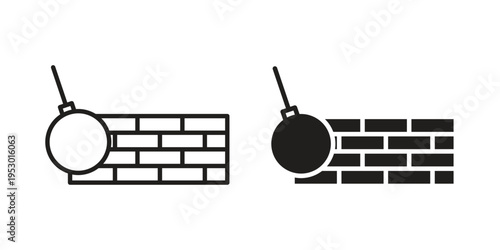 Demolition icon set concept vector graphics for web UI